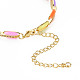 Bracelet chaîne à maillons en laiton micro pavé de zircone cubique pour femme BJEW-T020-05G-09-3