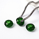 Fascinant sans noyau métallique rondelle breloque vert foncé verre grand trou perles européennes s'adapte aux bracelets et colliers X-GDA007-18-2