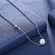 925 pendentif en forme de croix de perles en argent sterling NJEW-BB30761-5
