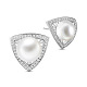 Shegrace adorable triangle 925 boucles d'oreilles à tige en argent sterling avec perles et boules JE195A-1