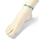 Bracelets de cheville en perles synthétiques turquoise AJEW-AN00554-01-5