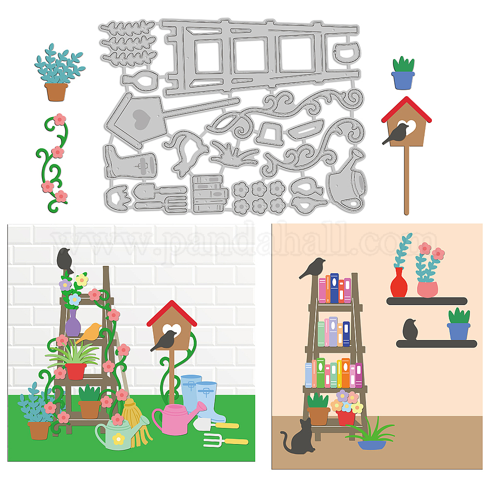 GLOBLELAND Lot De 4 Pochoirs Matrice Découpe Motif Femmes Et Chien - Acier Carbone Scrapbooking Et Cartes DIY