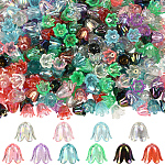 500 tapa de cuentas acrílicas de 10 colores., flor, color mezclado, 11x10mm, 50 piezas / color