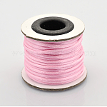 Makramee rattail chinesischer Knoten machen Kabel runden Nylon geflochten Schnur Themen, Satinschnur, Perle rosa, 2 mm, ca. 10.93 Yard (10m)/Rolle