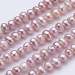 Fili di perle di perle d'acqua dolce coltivate naturali, patata, viola, 2.5~4.5x4.5~6mm, Foro: 0.7 mm, circa 87~90pcs/filo, 1.36~1.38 pollice (34.5~35 cm)