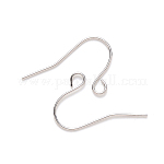 304 Stainless Steel Earring Hooks, Ear Wire, with Horizontal Loop, Stainless Steel Color, 13x22mm, Hole: 2mm, 21 Gauge, Pin: 0.7mm