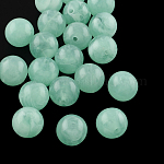 Perles rondes en acrylique d'imitation pierre précieuse, aigue-marine moyenne, 8mm, Trou: 2mm, environ 1700 pcs/500 g