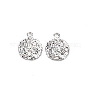 Brass Micro Pave Clear Cubic Zirconia Charms KK-S356-602-NF