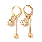 Серьги-солнце со стразами и сердцем на затылке EJEW-K256-39KCG