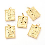 Латунные микропаве прозрачные кубические циркониевые подвески ZIRC-O036-20G