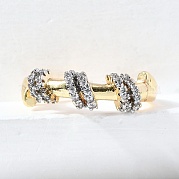 Открытые манжеты из латуни с микропаве кубический цирконий RJEW-D313-03PG