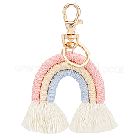 CHGCRAFT 2pcs 2 Colors PU Leather Strawberry Pendant Keychains with Tassel Charms for Handbag Car Key Hanging Decoration