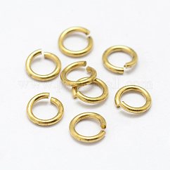 Anillos de salto abiertos cortados con sierra de latón, redondo, sin níquel, crudo (sin chapar), 18 diámetro, 5x1mm, diámetro interior: 3 mm