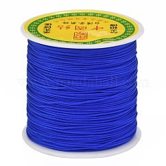 Fil de nylon tressé, Cordon à nouer chinois pour la création de bijoux en perles et macramé., bleu, 0.8mm, environ 100 yards / rouleau