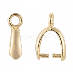 Fianzas de sujetador de latón, sin níquel, real 18k chapado en oro, 11x8x3mm, agujero: 2 mm, pin: 1 mm, medida interior: 5x5 mm