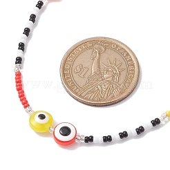 Conjunto de joyas con cuentas de semillas de vidrio y mal de ojo de resina&nbsp;SJEW-MZ00002