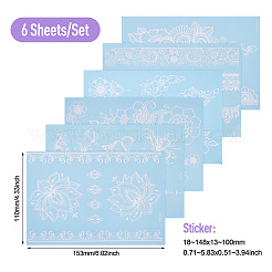 6 foglio di adesivi per tatuaggi in carta luminosa&nbsp;STIC-TAC0001-007B