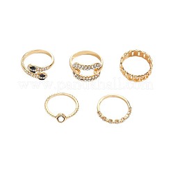 Zinklegierung mit Strass-Fingerring-Sets für Damen&nbsp;FS-WG6B301-01
