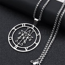 Colliers pendentifs pentagramme en acier inoxydable 201&nbsp;FS-WG4F203-01