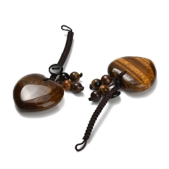 Herzförmiger Anhänger aus natürlichem Tigerauge&nbsp;G-K353-07B