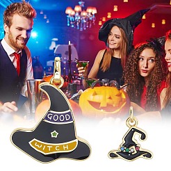 7 stücke 2 arten halloween rack überzug messing emaille anhänger&nbsp;KK-BBC0020-55