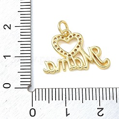 Pendenti in ottone con micro pavé di zirconi trasparenti per la festa della mamma&nbsp;KK-T085-16B-G