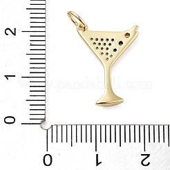 Porte micro ouvrent pendentifs zircone cubique en laiton de placage&nbsp;KK-NH0003-02G