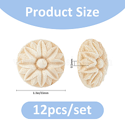 12 pezzo di applique in legno intagliato&nbsp;AJEW-FH0007-93B