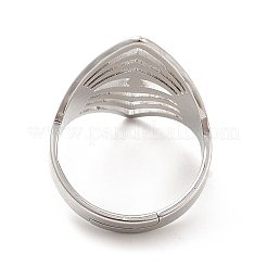 Anillo ajustable de ojo ancho de acero inoxidable 201 que no se deslustra para mujer&nbsp;RJEW-F131-04P