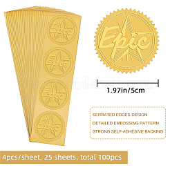 Autocollants en plastique auto-adhésifs à feuille d'or en relief&nbsp;DIY-WH0211-303