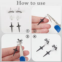 12 pieza de fornituras de aretes de latón&nbsp;KK-ME0002-61