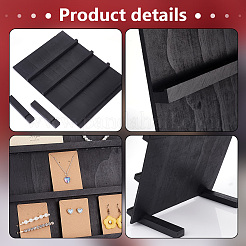 4-stöckiger Schmuckkartenständer aus Holz mit schräger Rückseite&nbsp;ODIS-WH0038-79B-02
