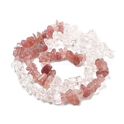 Fili di perle di quarzo naturale e quarzo fragola&nbsp;G-L610-A26-01