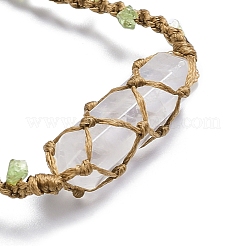 Kugelgeflochtenes Perlenarmband aus natürlichem Quarzkristall&nbsp;BJEW-K225-01B