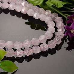Facettierte natürliche Rosenquarz Edelstein Perlenstränge&nbsp;X-G-J331-02-8mm