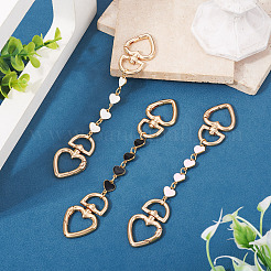 3 pieza de cadena extensora de bolso con eslabones en forma de corazón de aleación esmaltada en 3 colores&nbsp;HJEW-TAC0131