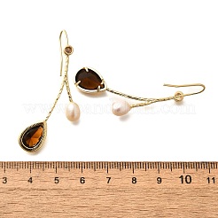 Orecchini pendenti con perle naturali&nbsp;EJEW-L099-12G