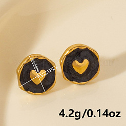 304 Edelstahl Herz Ohrstecker&nbsp;LS-OA9161-3