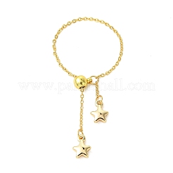 Verstellbare Messingkabelketten-Fingerringe&nbsp;RJEW-TA00237