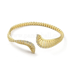 Brazaletes con forma de serpiente de latón con micro pavé de circonita cúbica&nbsp;BJEW-D039-07G