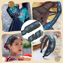 Blumenband aus Polyester-Jacquard im Ethno-Stil&nbsp;SRIB-WH0026-18