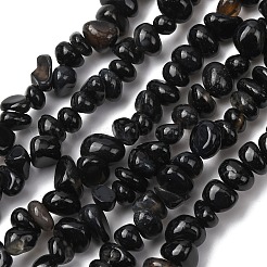 Chapelets de perles perles en agate noire naturelle&nbsp;G-L655-A01-01A