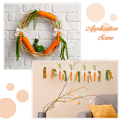 4 Stück Karotten aus Holzperlen für die Dekoration eines gestuften Ostertischs&nbsp;AJEW-FH0005-65B