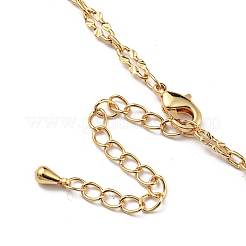 Collane con ciondolo in vetro a ventaglio sfaccettato e cuore&nbsp;NJEW-R263-24G