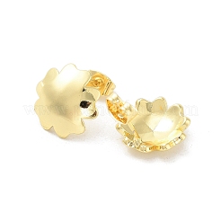 Orecchino a perno in ottone placcato a forma di fiore/rotondo&nbsp;EJEW-C078-03A-G