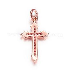Colgante micropavé cubic zirconia de latón&nbsp;ZIRC-P060-21RG