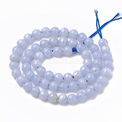 Natürlichen blauen Chalcedon Bead Stränge&nbsp;X-G-R193-02-4mm