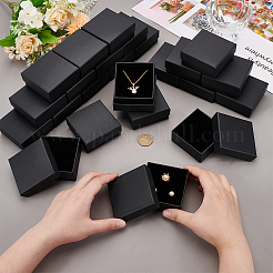Boîtes cadeaux de rangement de boucles d'oreilles et colliers en papier kraft carré&nbsp;CON-WH0095-88A