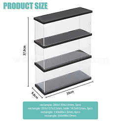 3-stöckige rechteckige Vitrine für Minifiguren aus transparentem Acryl&nbsp;ODIS-WH0099-08A