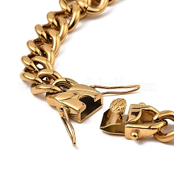 Bracelet à maillons cubains en acier inoxydable 304 avec placage ionique (IP)&nbsp;NJEW-D050-02H-G